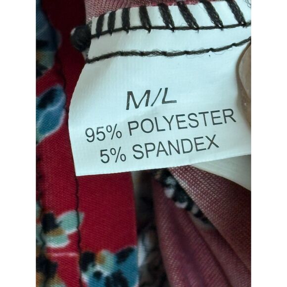 Long Red Paisley Maxi Off Shoulder Dress M/L Romantic Vacation Date Feminine - Picture 7 of 9